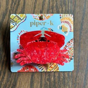 Piper K Red Crab Hair Clip